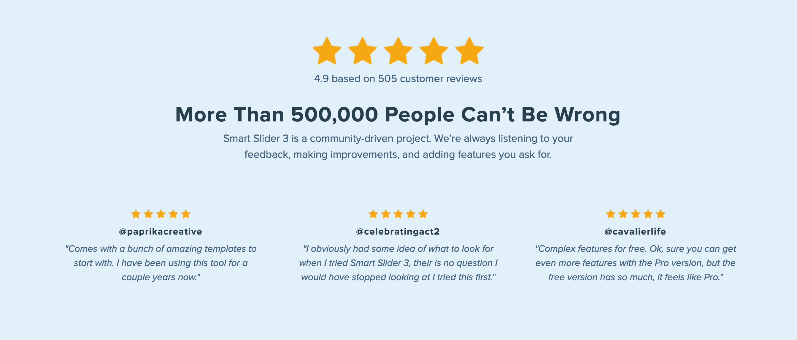 Smartslider3 Testimonial component screenshot