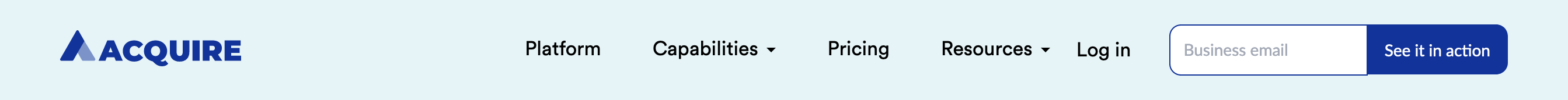 Acquire Header component screenshot