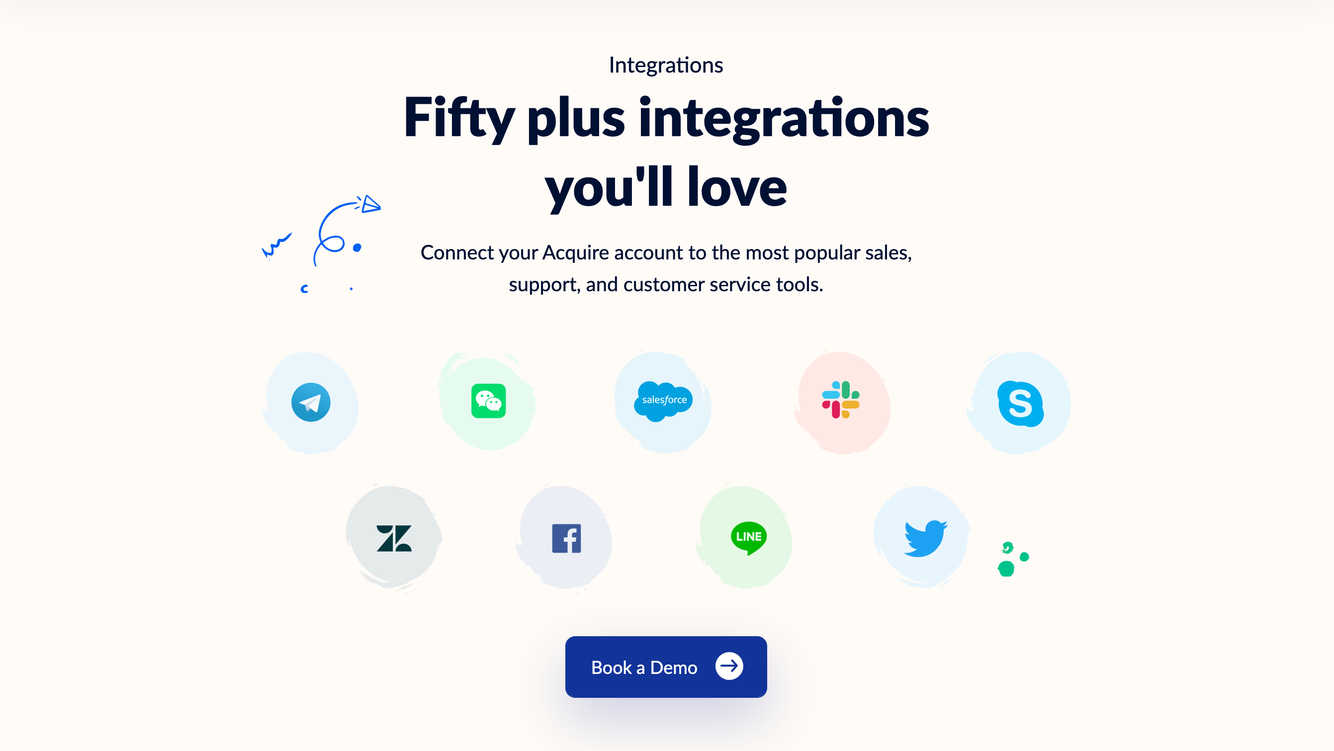 Acquire Intergrations component screenshot
