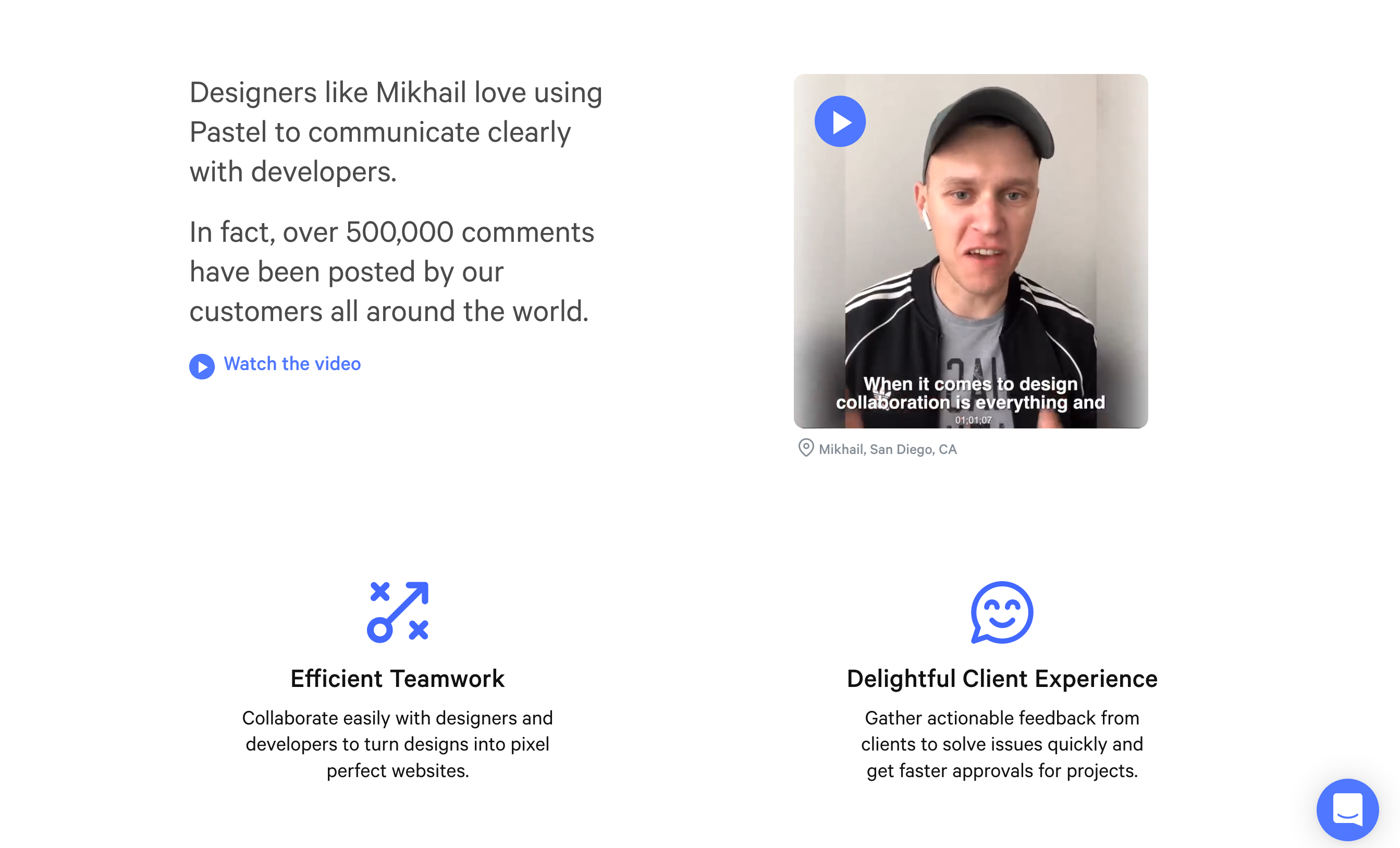 Usepastel Testimonial component screenshot