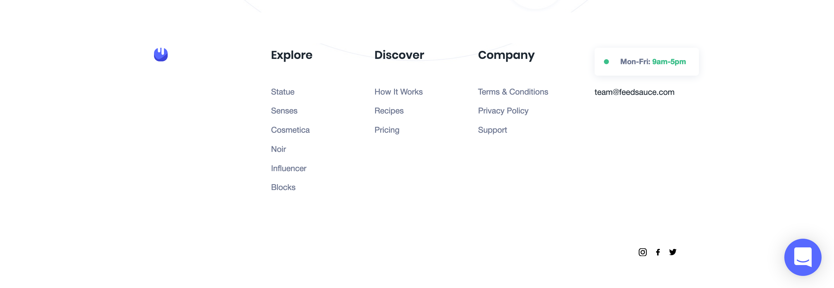 Feedsauce Footer component screenshot