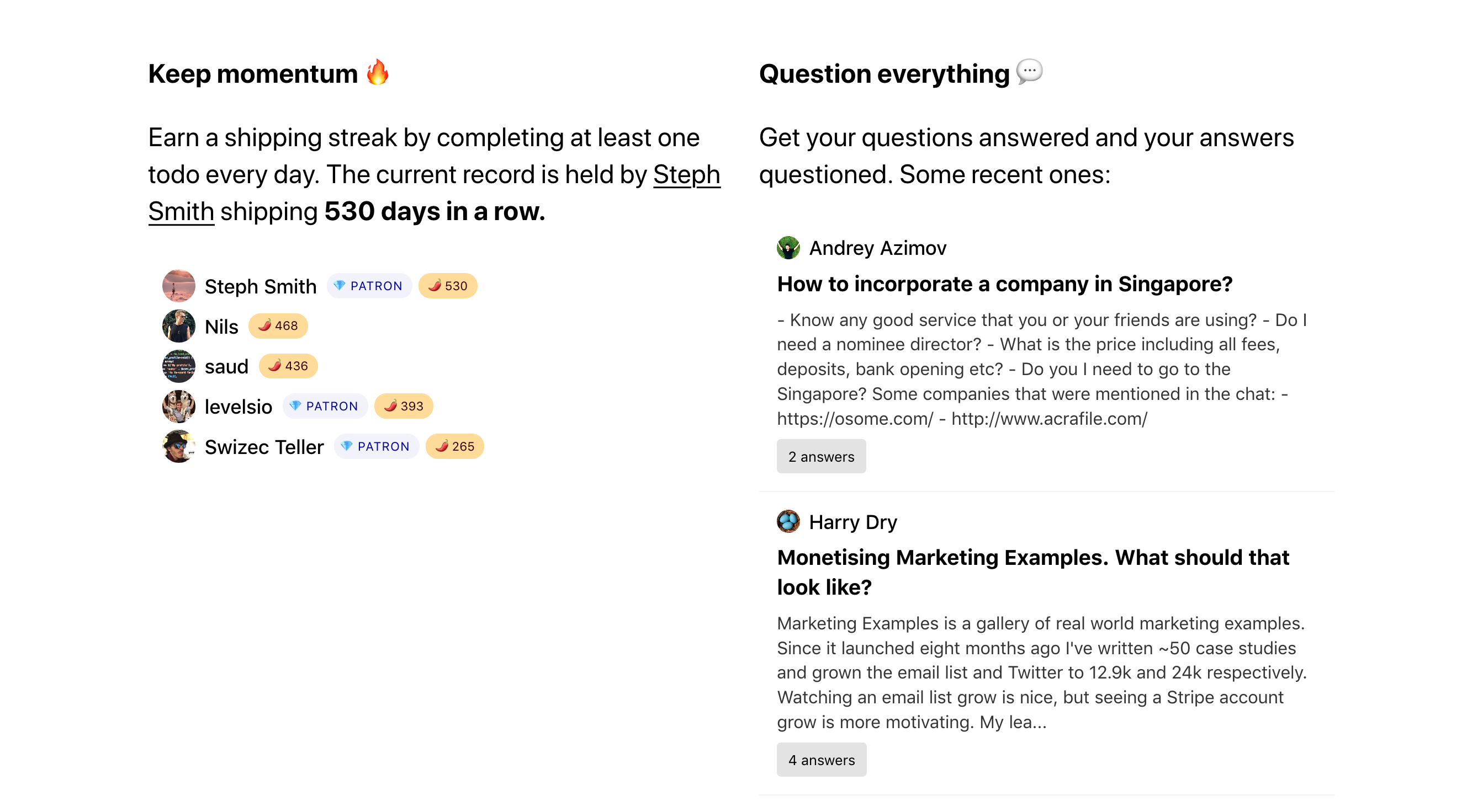 Wip Feature component screenshot