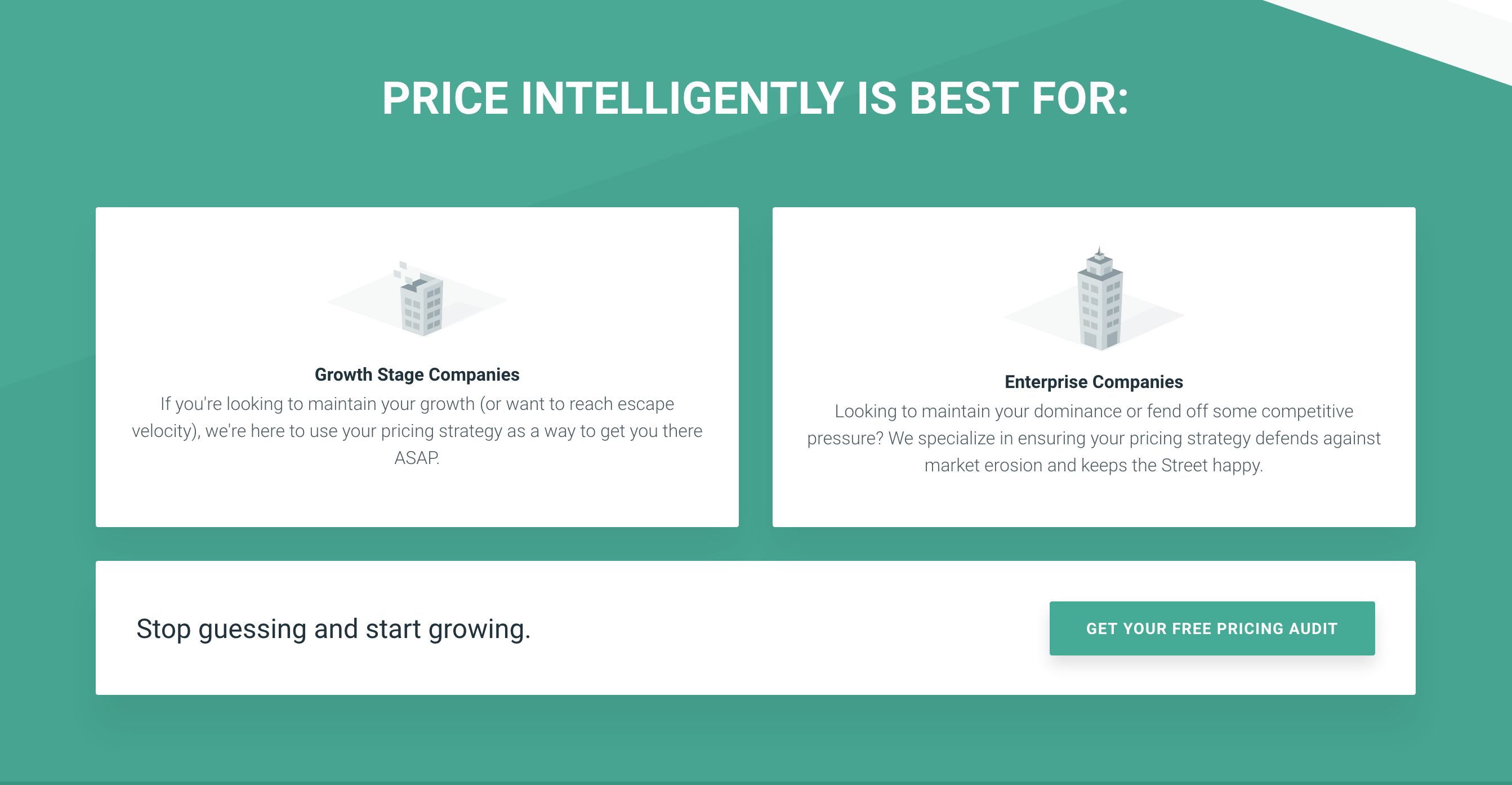 Priceintelligently Audience component screenshot