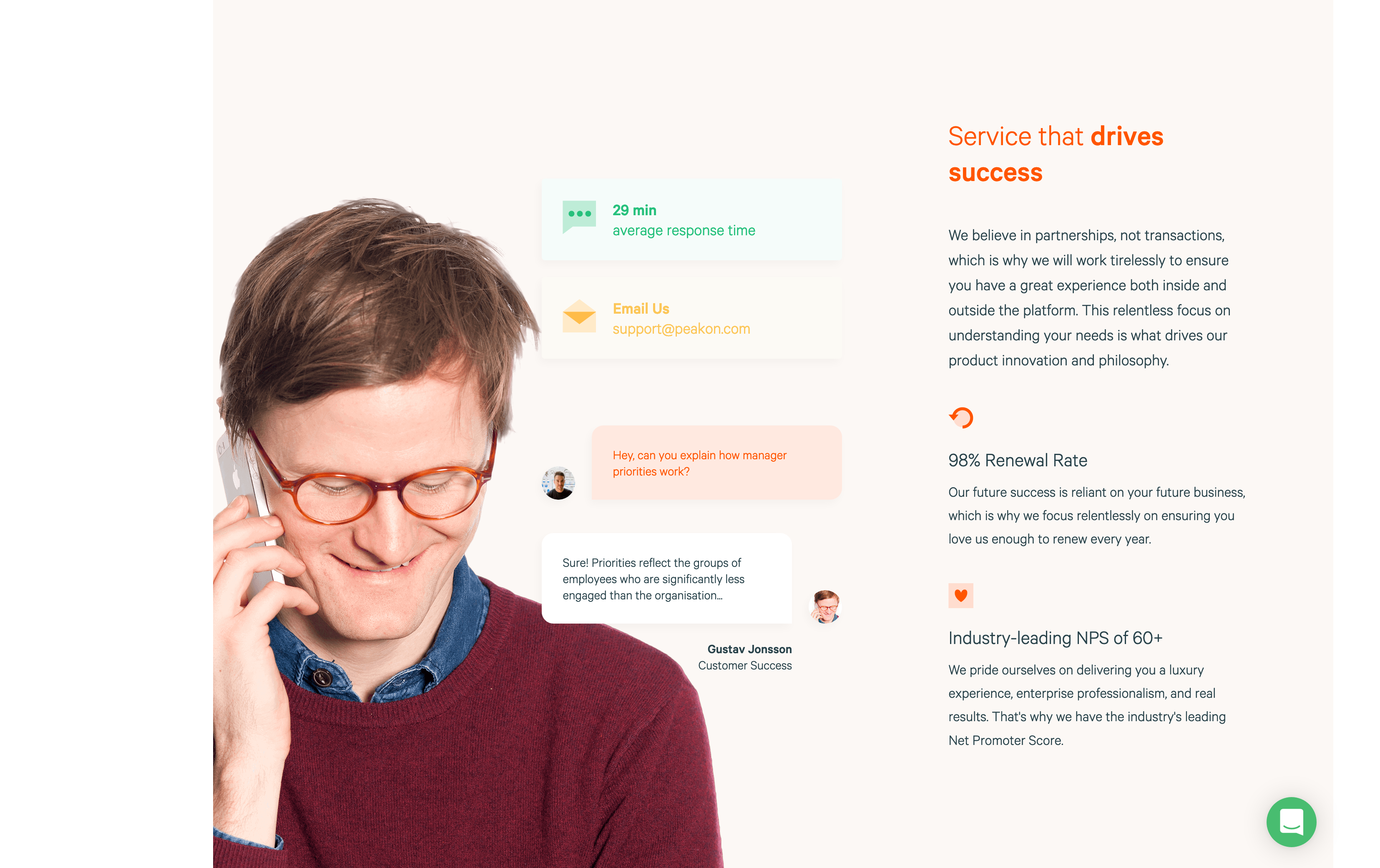 Peakon Feature component screenshot