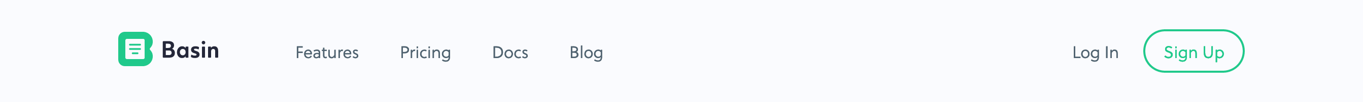 Usebasin Header component screenshot