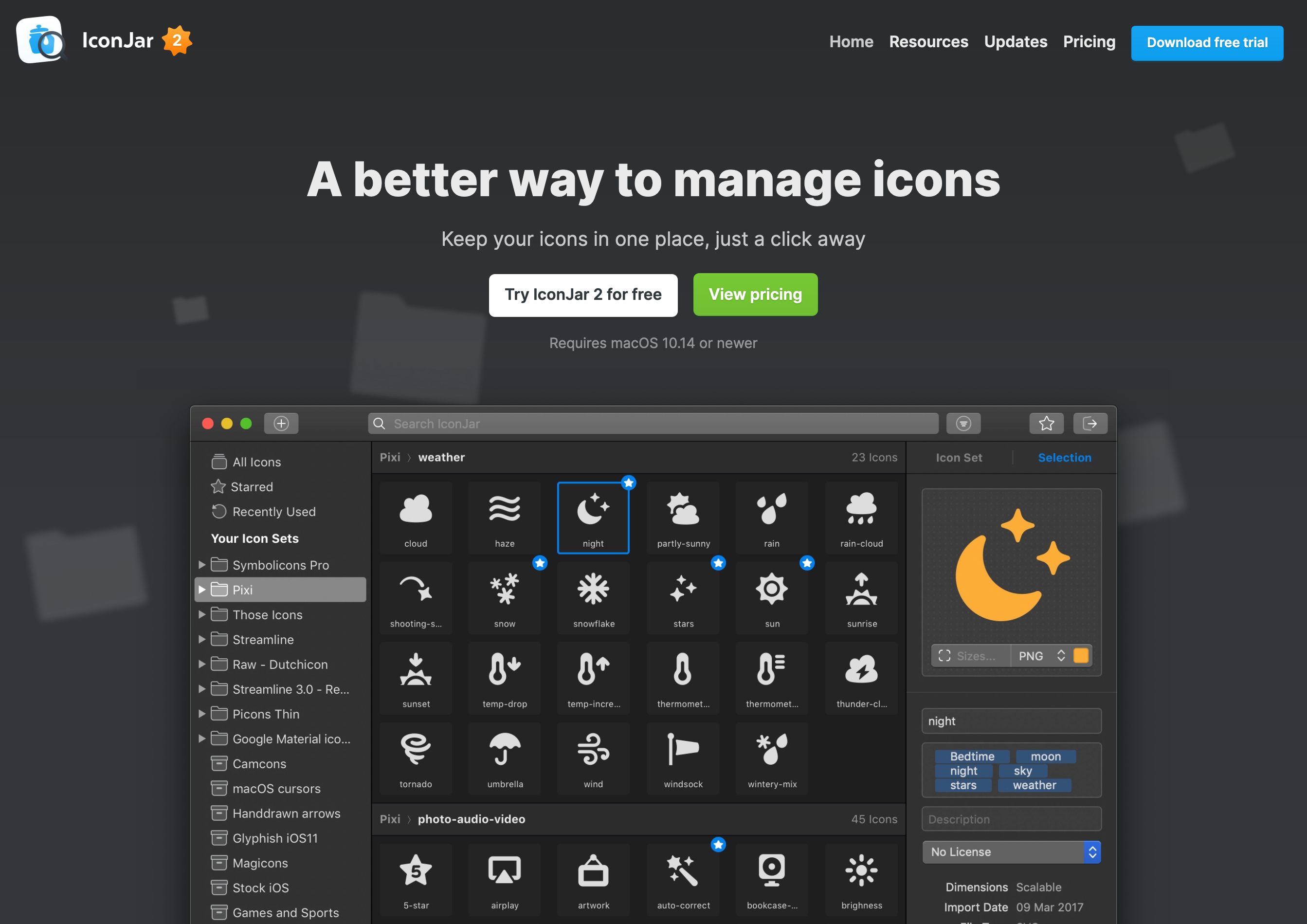 Geticonjar Hero component screenshot