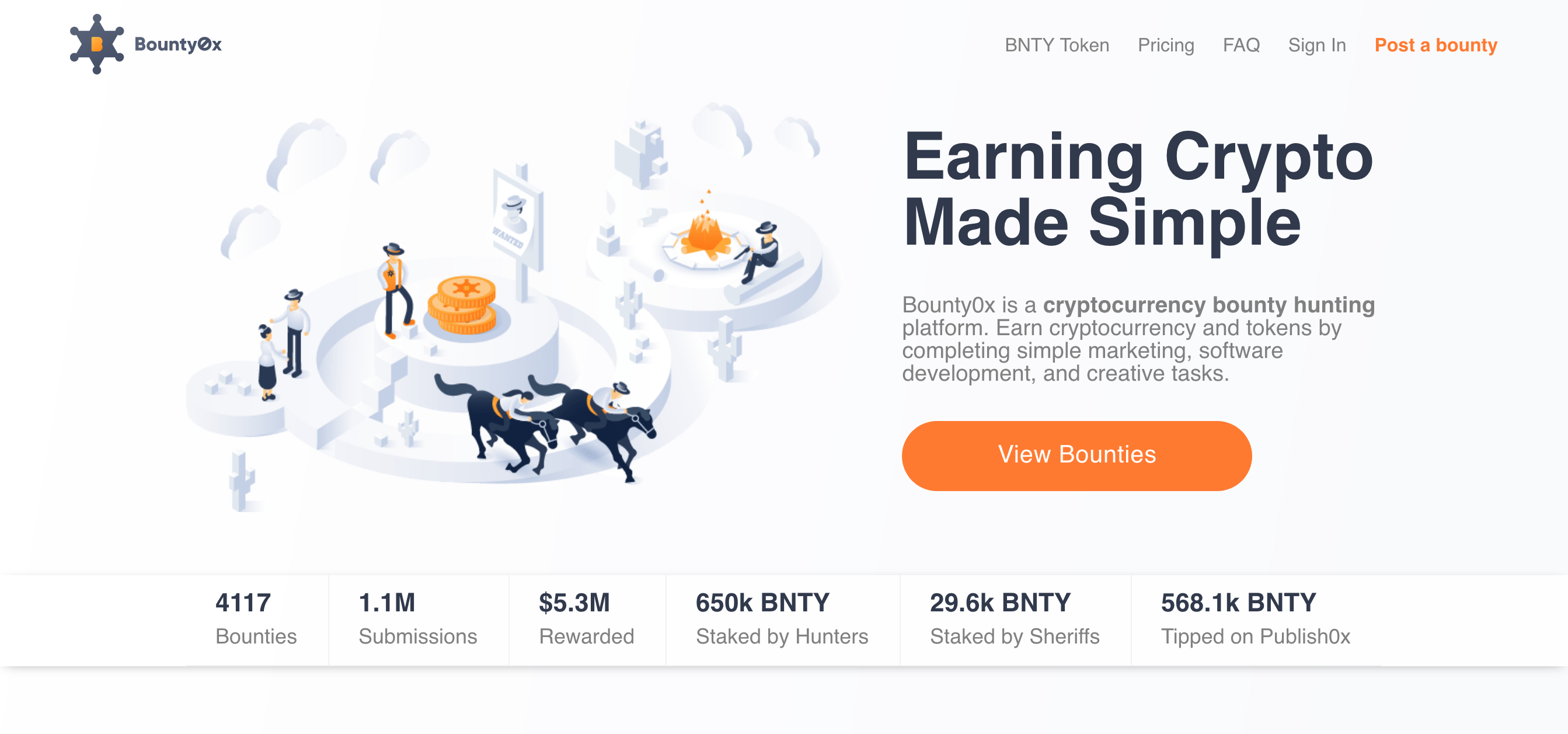 Bounty0x Hero component screenshot
