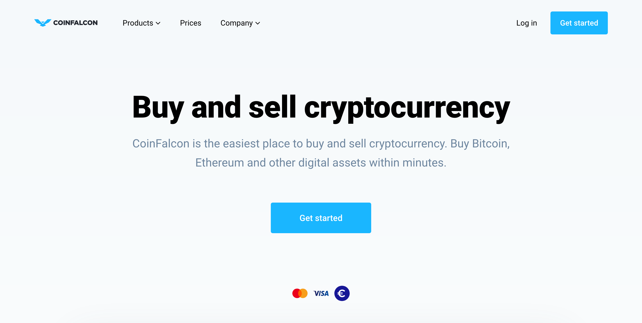 Coinfalcon Hero component screenshot