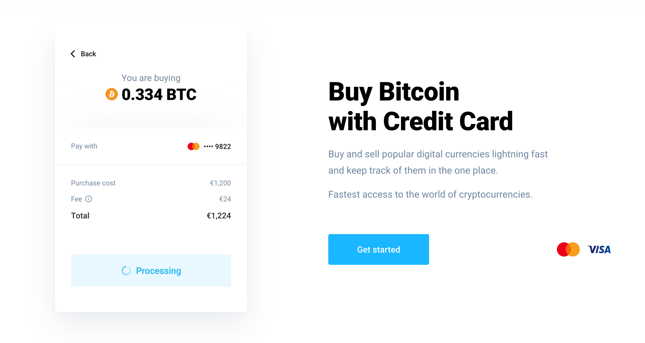 Coinfalcon Feature component screenshot