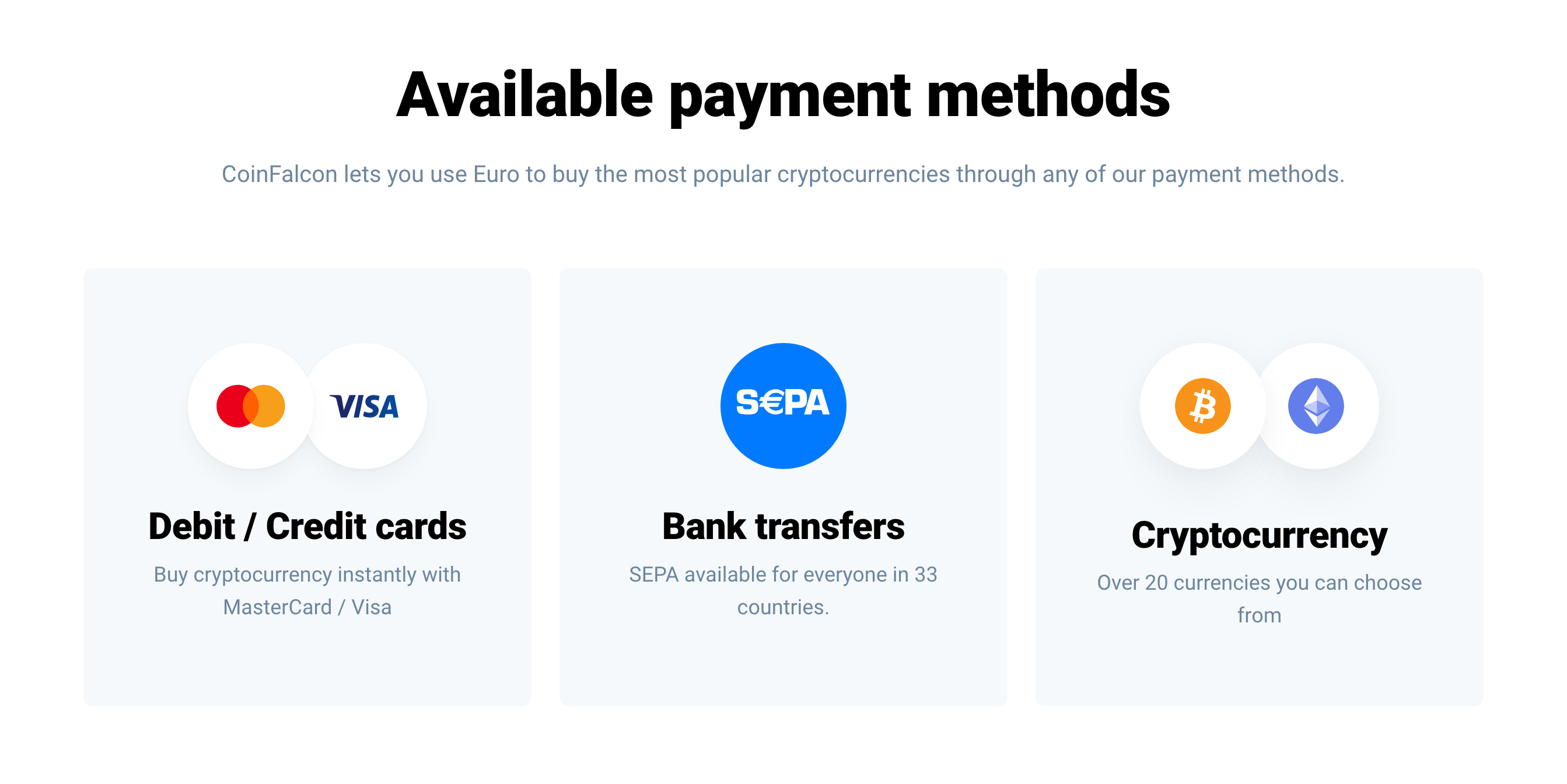 Coinfalcon Intergrations component screenshot