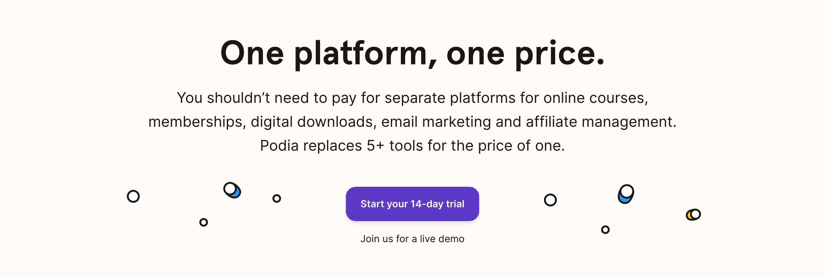 Podia Signup component screenshot