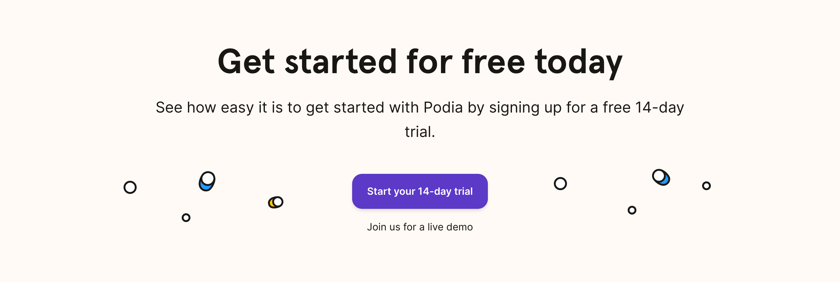 Podia Call To Action component screenshot