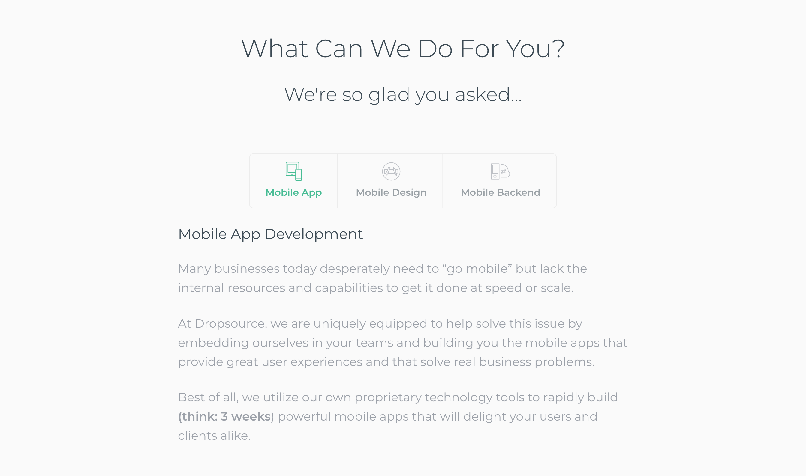 Dropsource Solution component screenshot