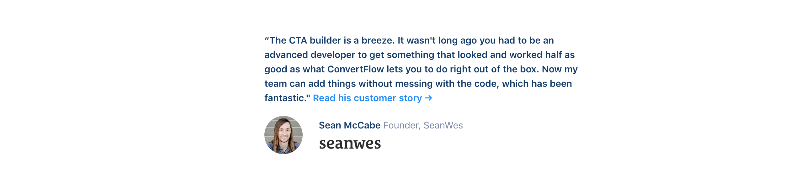 Convertflow Testimonial component screenshot