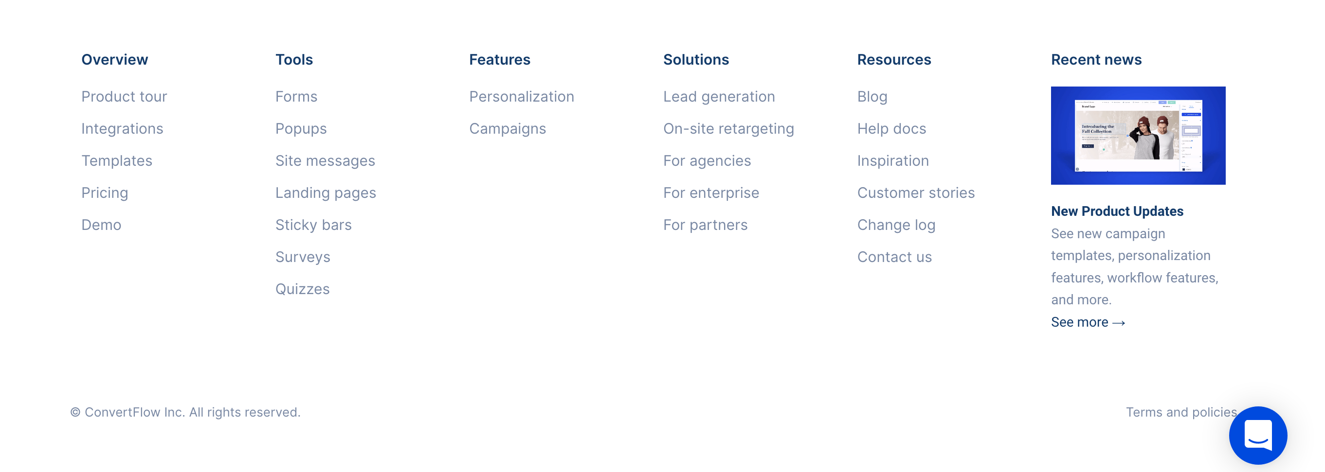 Convertflow Footer component screenshot