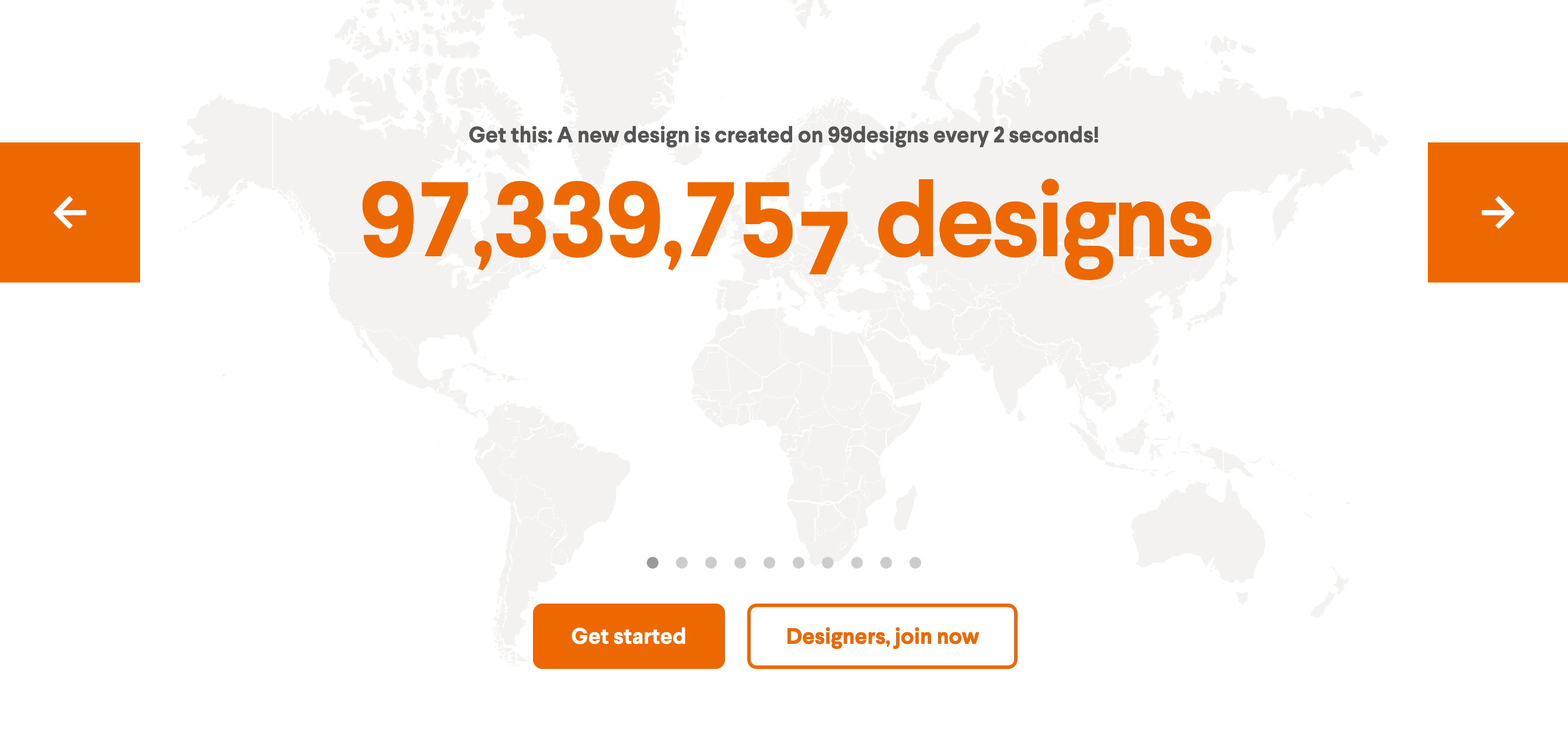 99designs Stats component screenshot