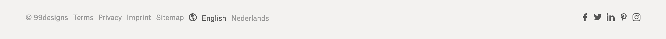 99designs Footer component screenshot