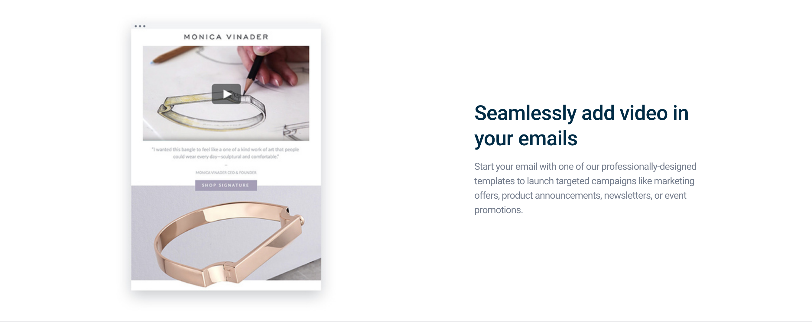 CampaignMonitor Feature component screenshot