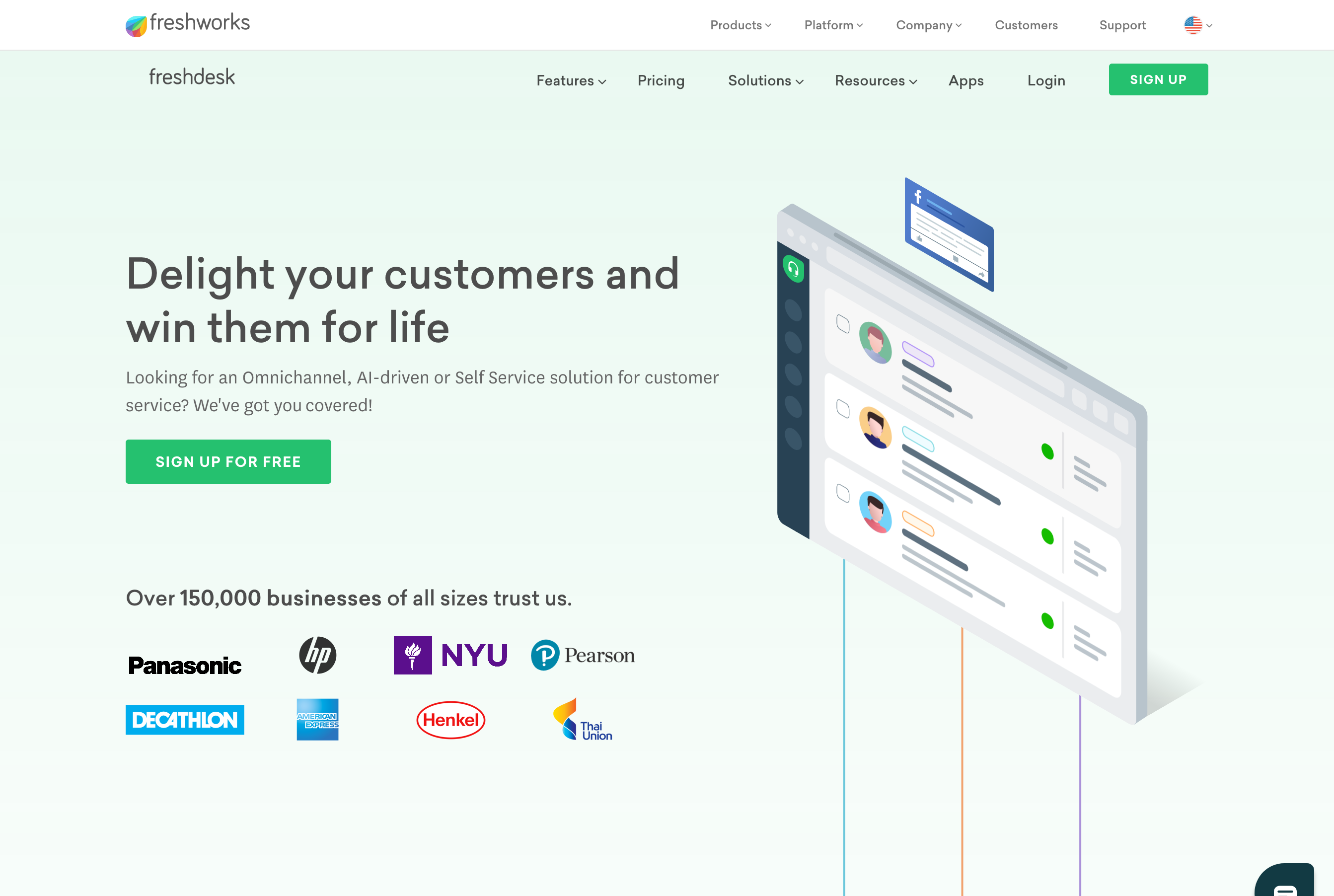 Freshdesk Hero component screenshot