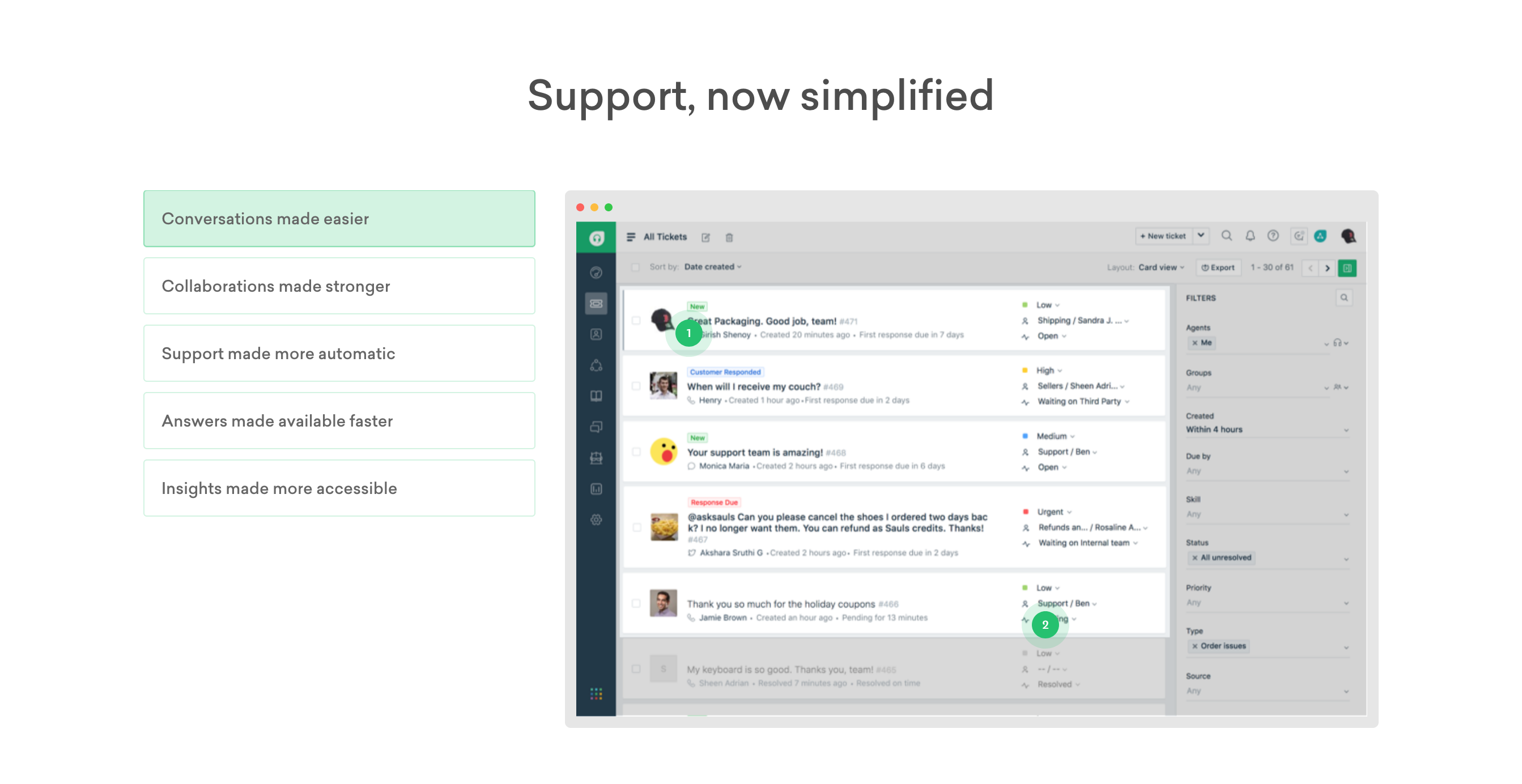 Freshdesk Feature component screenshot
