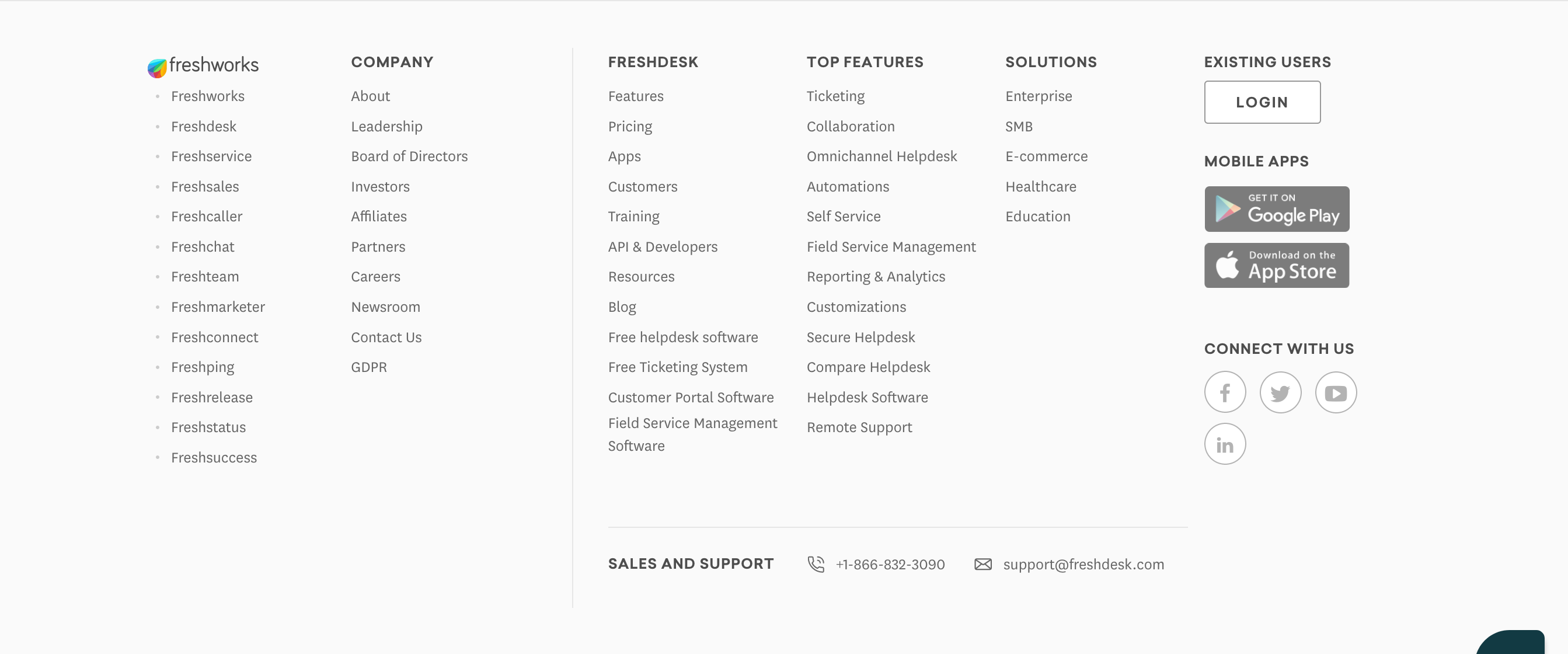 Freshdesk Footer component screenshot