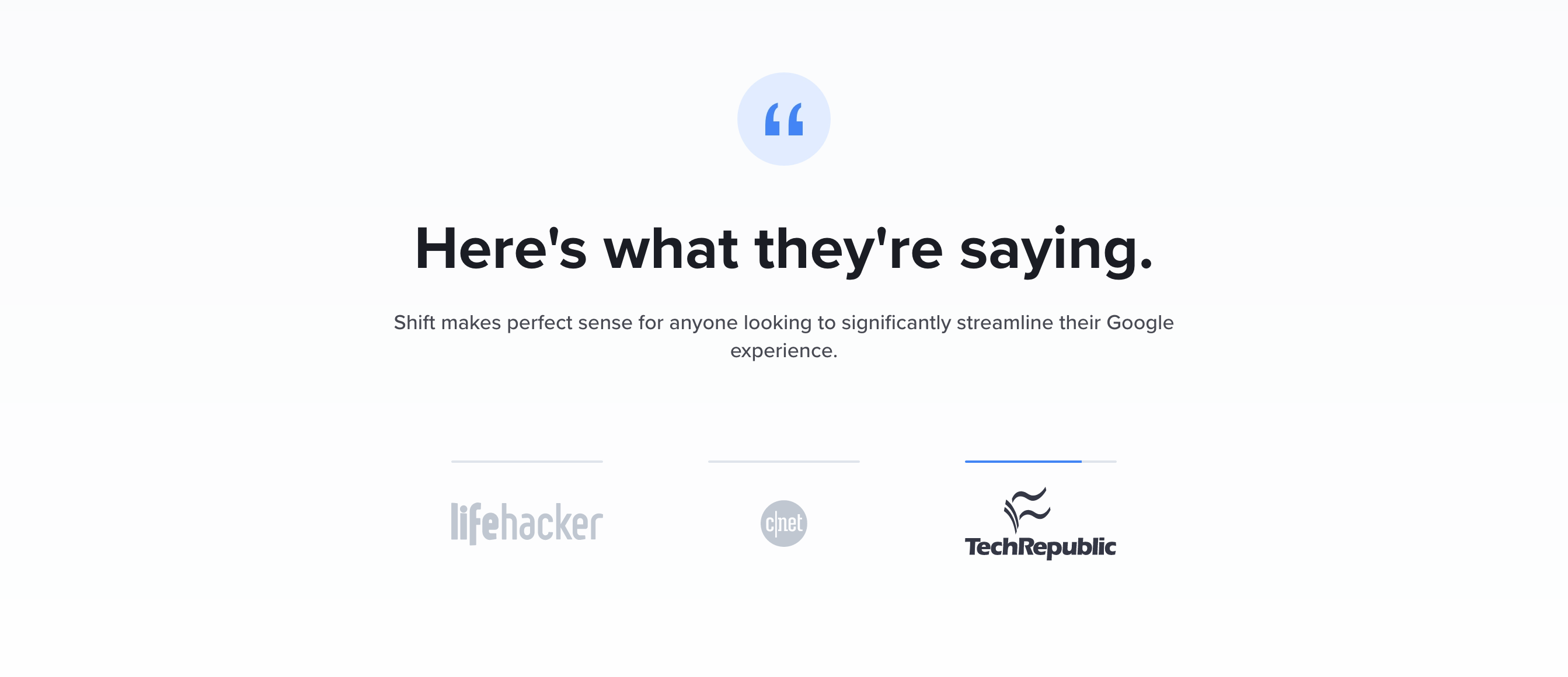 Tryshift Testimonial component screenshot