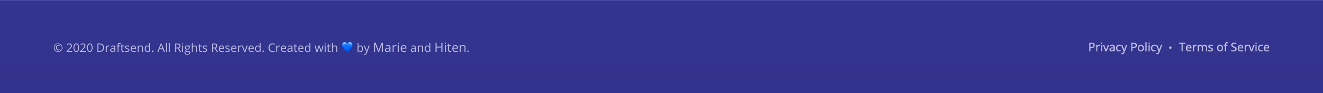 Draftsend Footer component screenshot