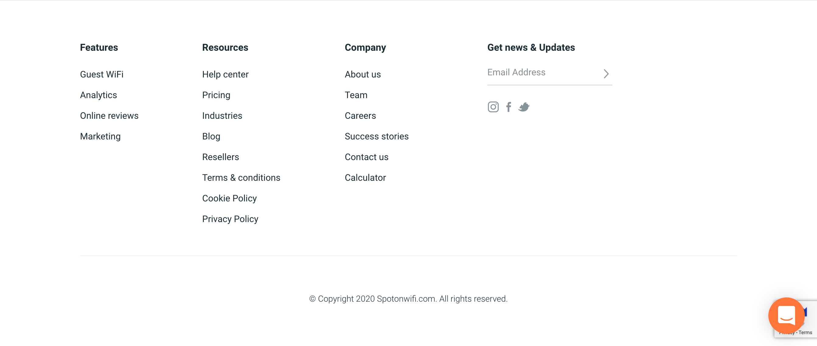 Spotonwifi Footer component screenshot
