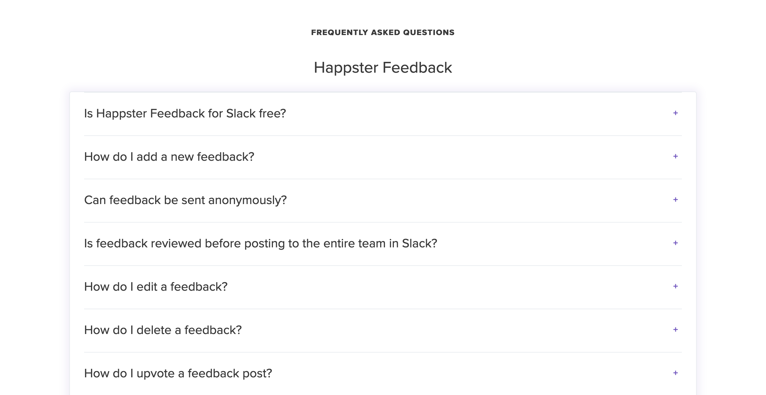 Aventr Faq component screenshot