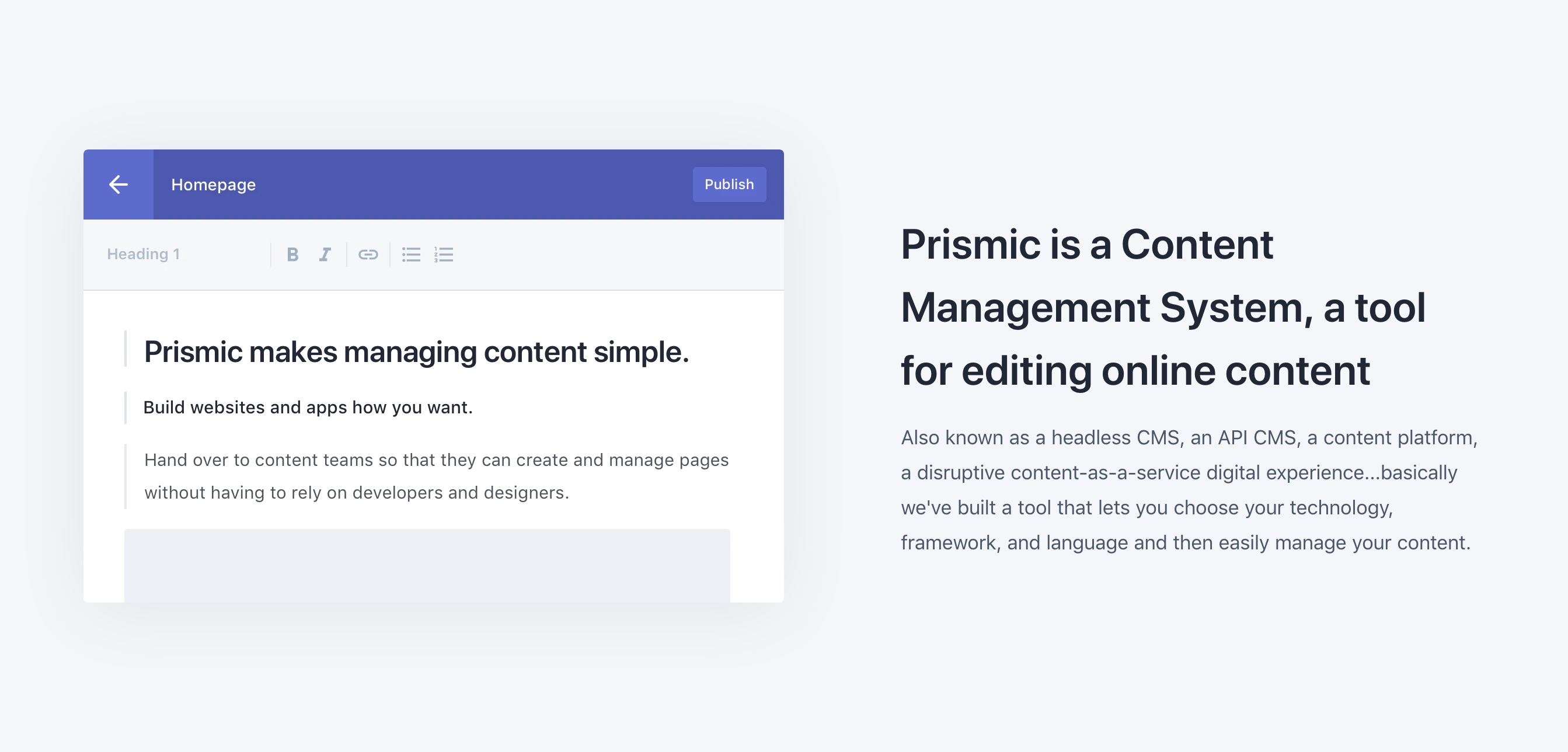 Prismic Feature component screenshot