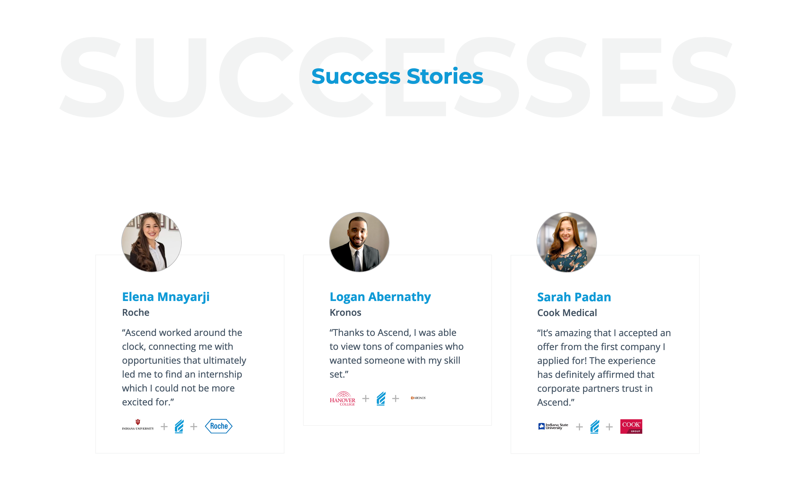 Ascendindiana Testimonial component screenshot