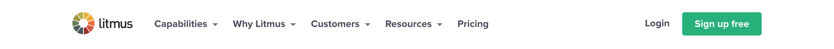 Litmus Header component screenshot