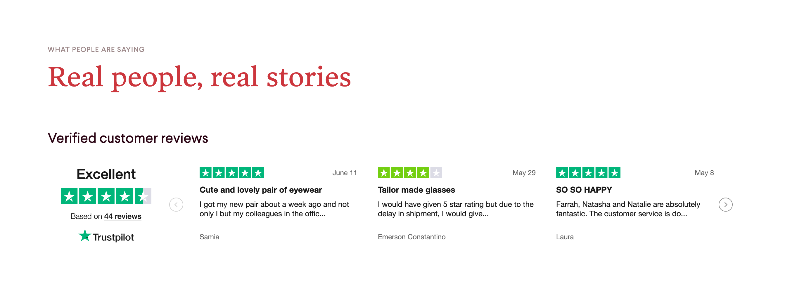 Topologyeyewear Testimonial component screenshot