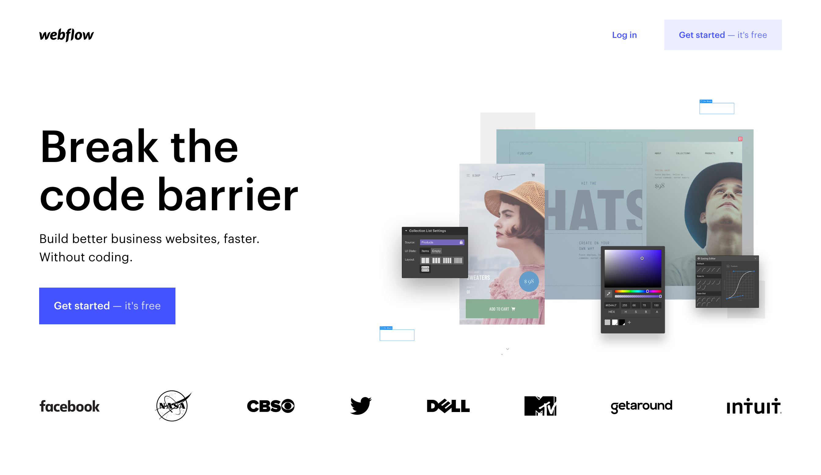 Webflow Hero component screenshot