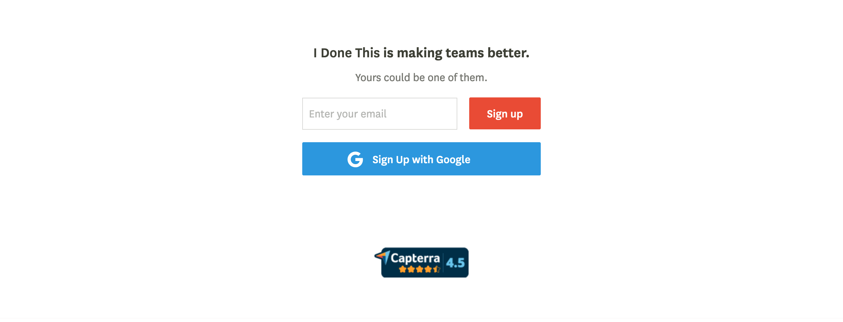 Idonethis Signup component screenshot