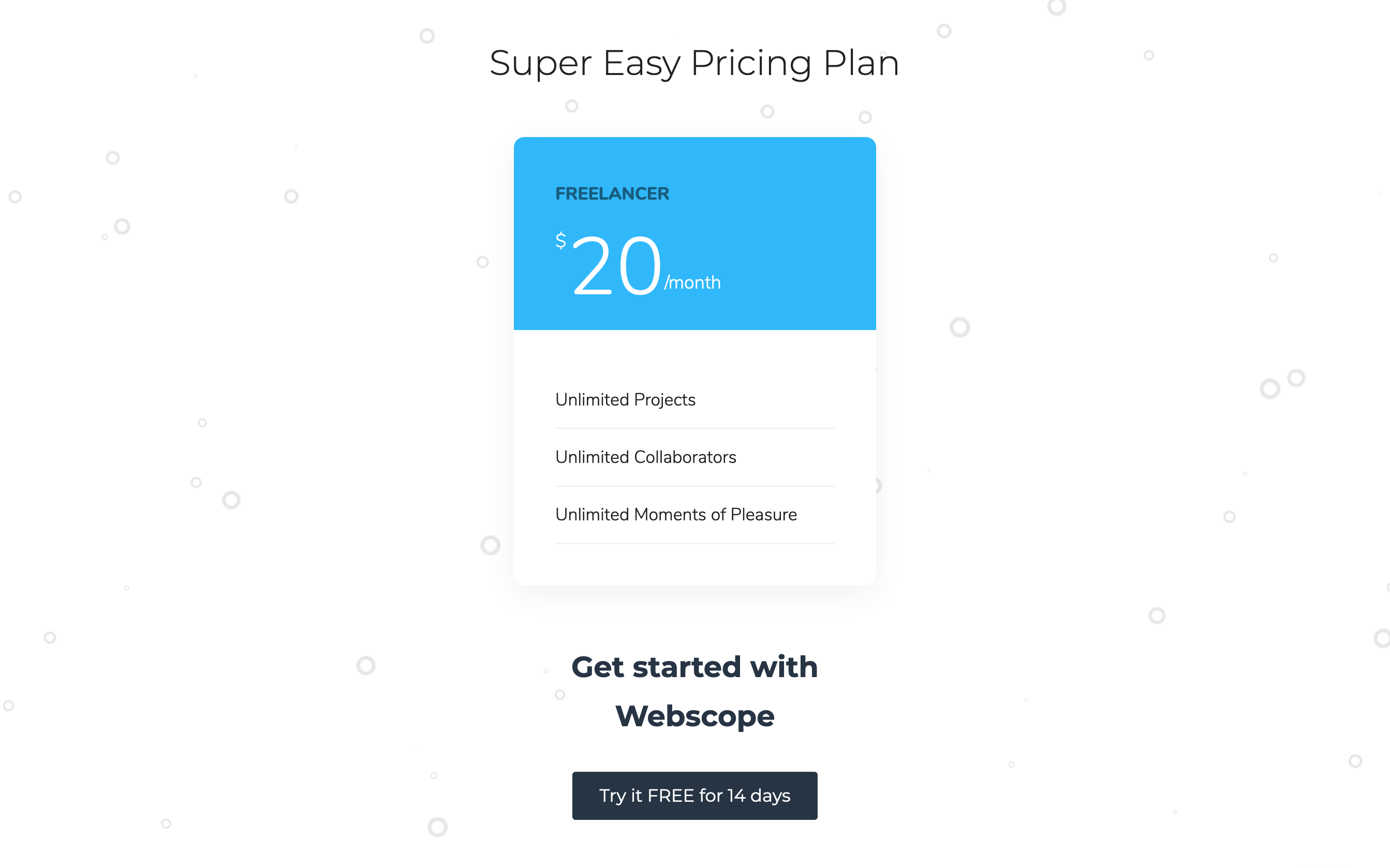 Webscopeapp Pricing component screenshot