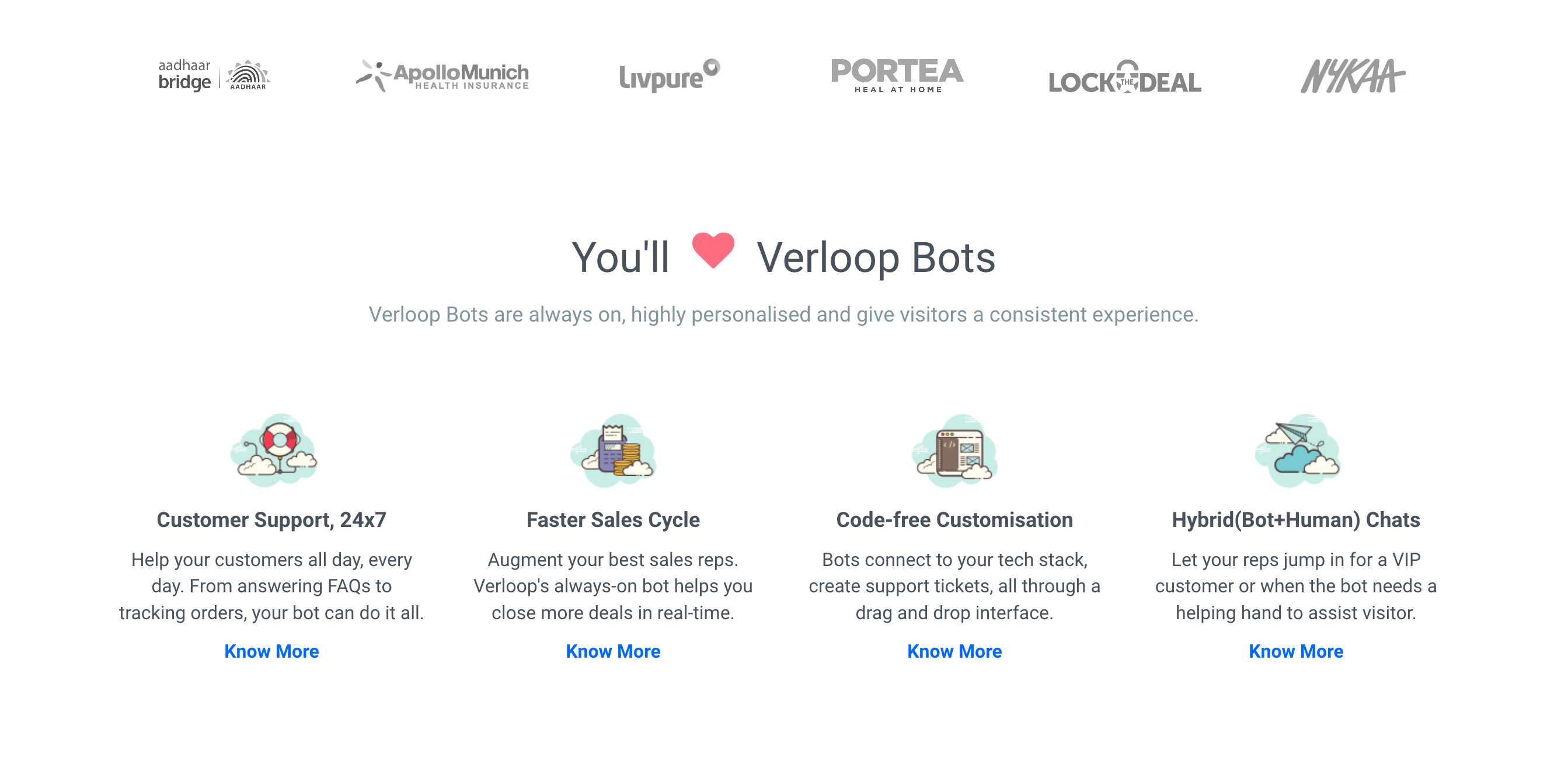 Verloop Feature component screenshot