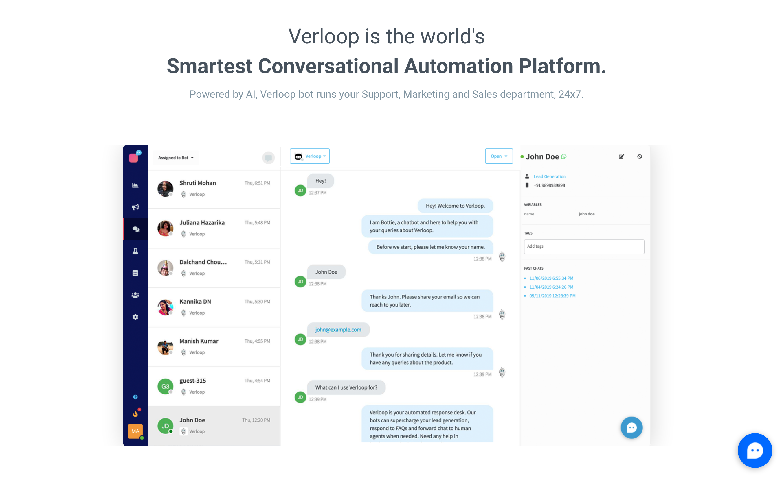 Verloop Demo component screenshot