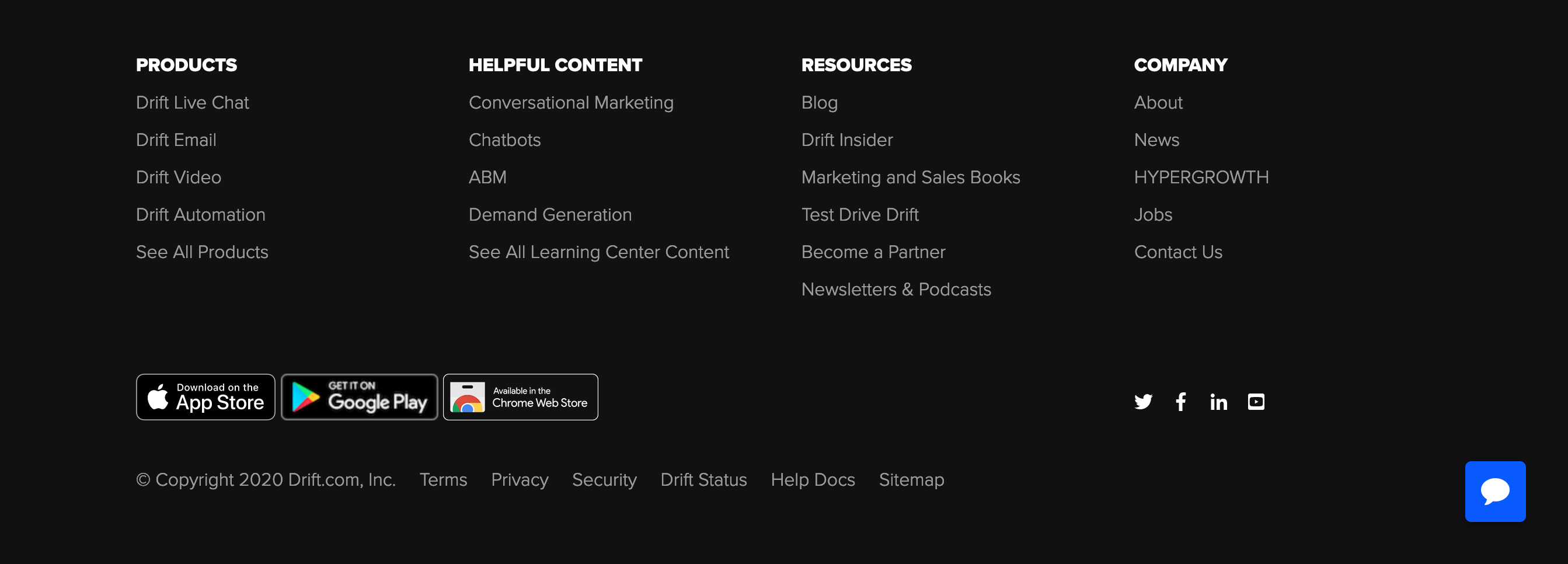 Drift Footer component screenshot