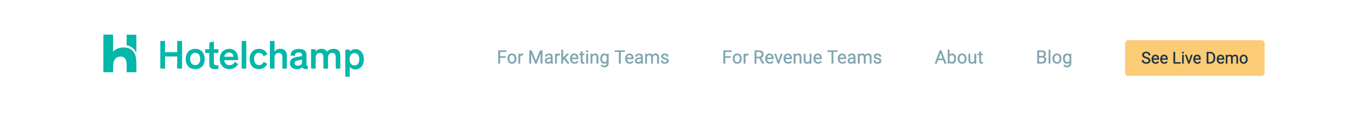 Hotelchamp Header component screenshot
