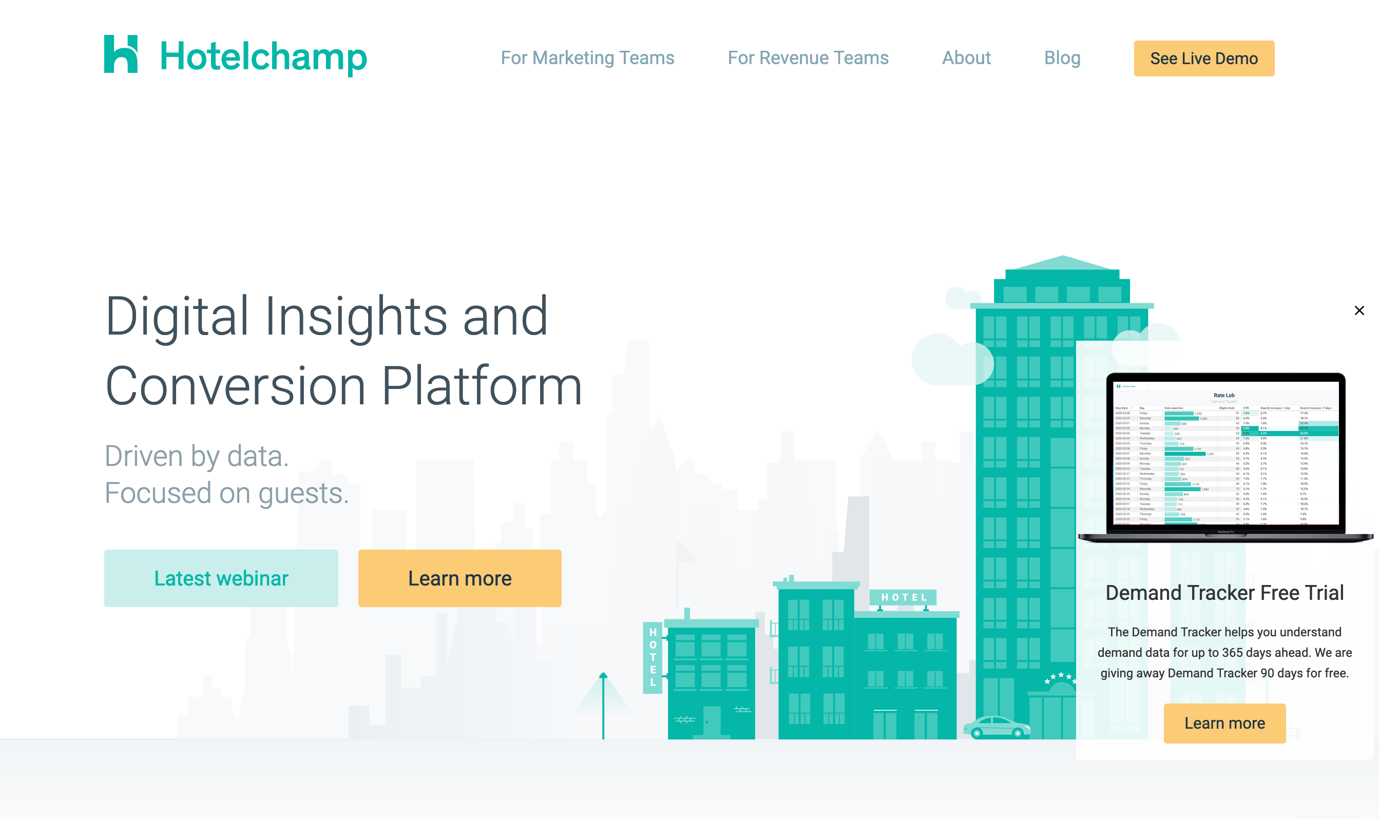 Hotelchamp Hero component screenshot