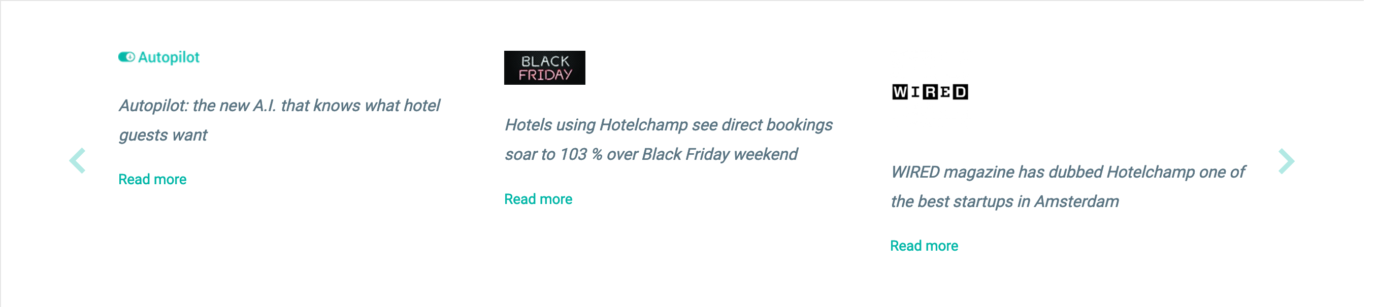 Hotelchamp Testimonial component screenshot