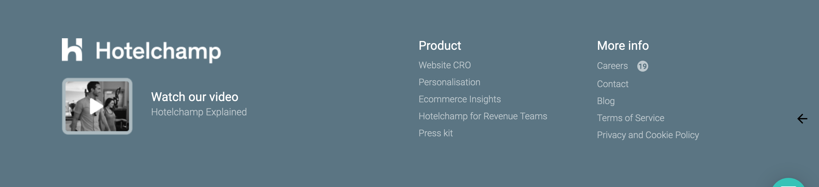 Hotelchamp Footer component screenshot