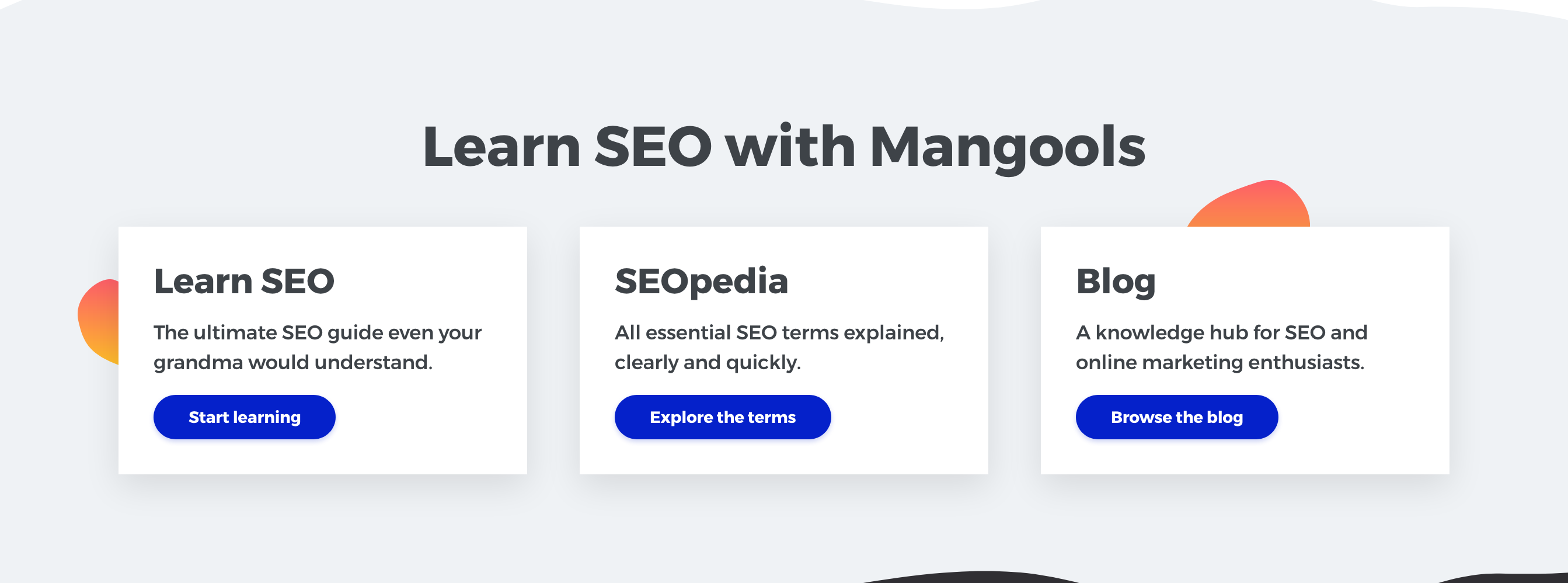 Mangools Blog component screenshot