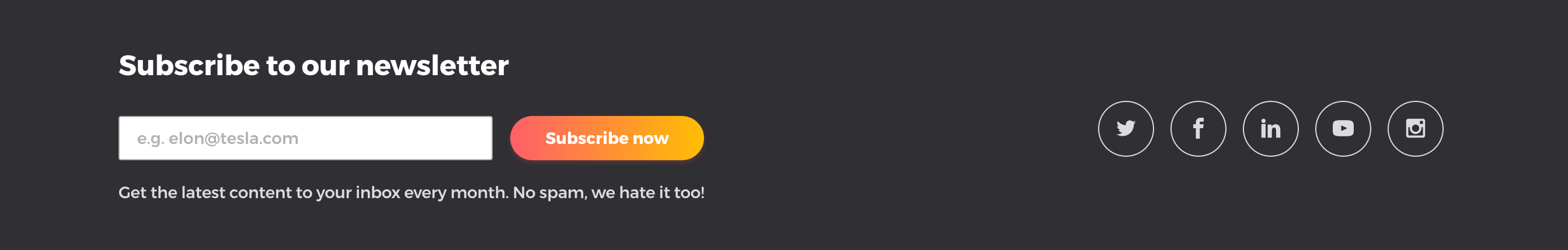Mangools Newsletter component screenshot