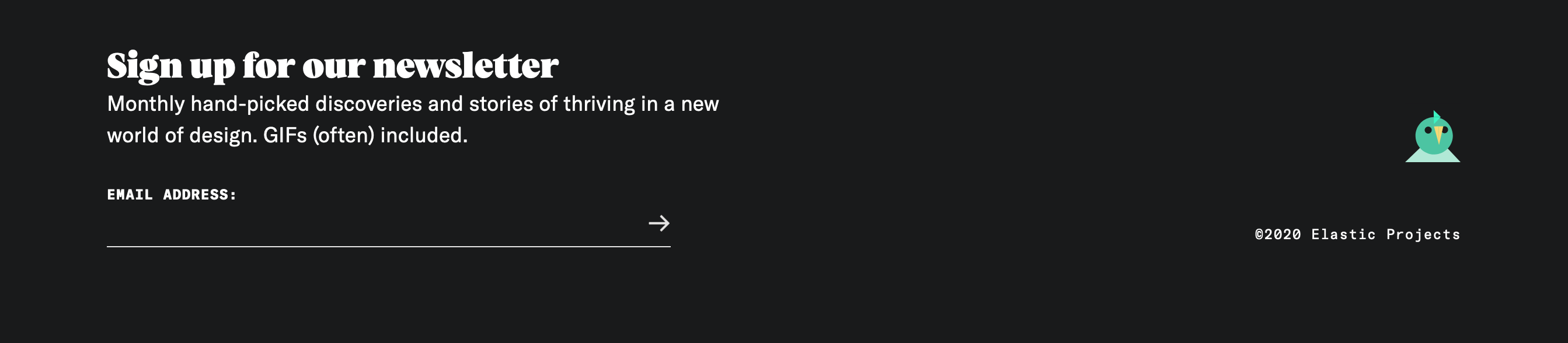 Goabstract Newsletter component screenshot