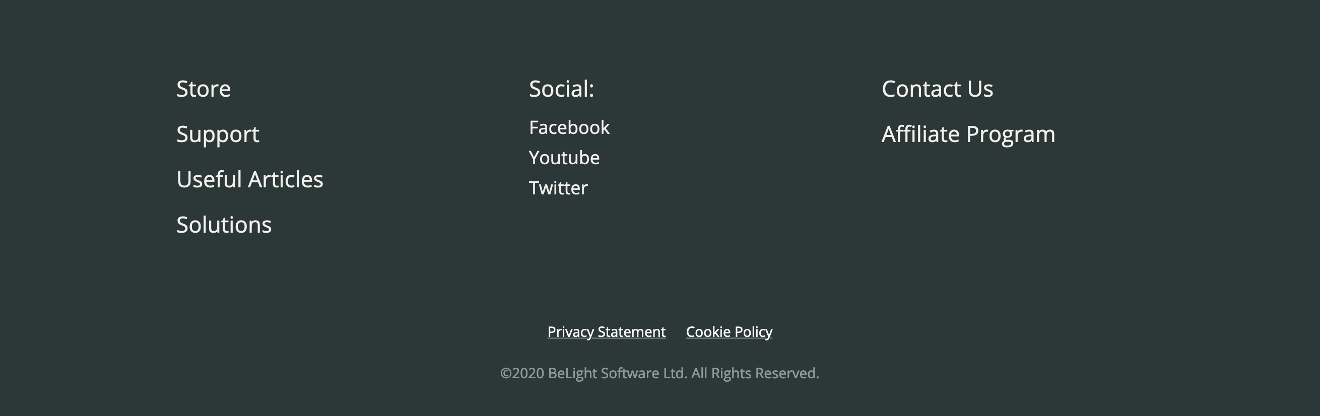 Belightsoft Footer component screenshot