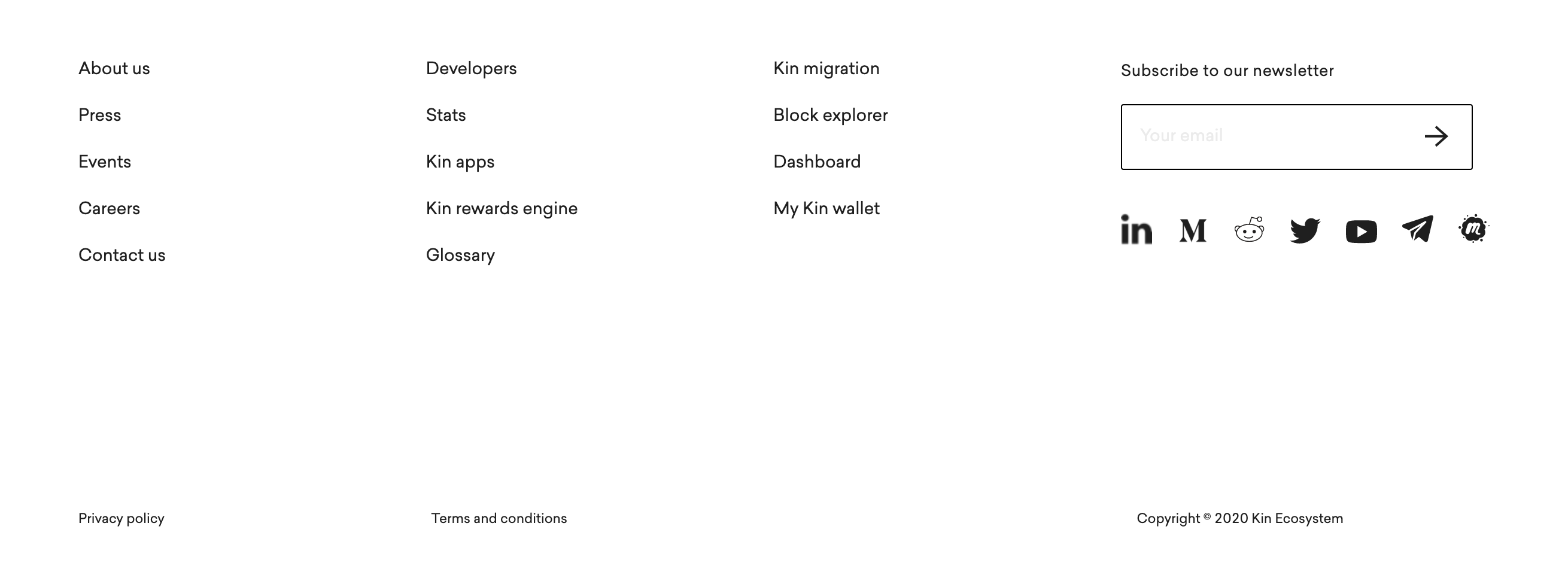 Kin Footer component screenshot