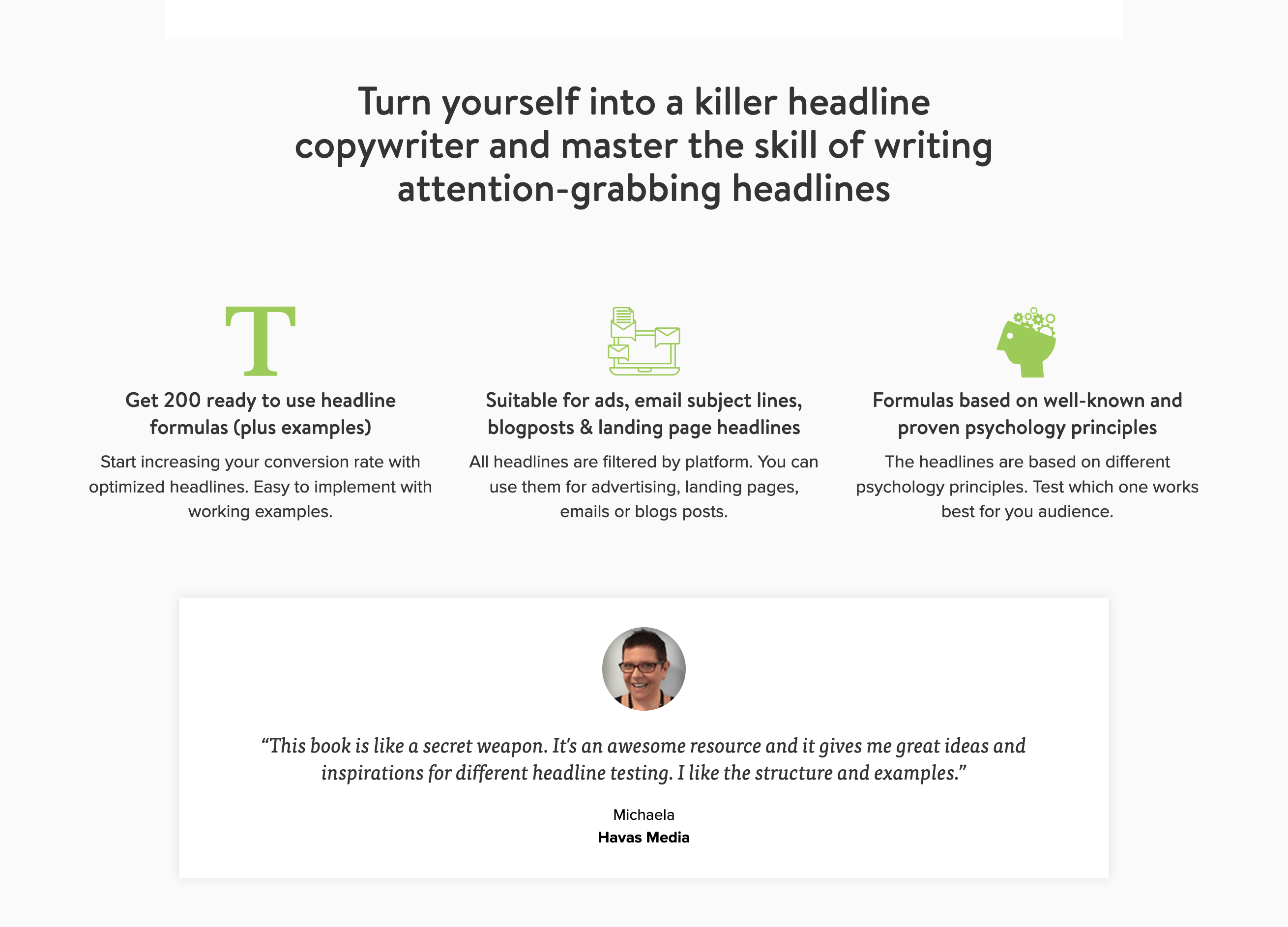 Headline Formulas Feature component screenshot
