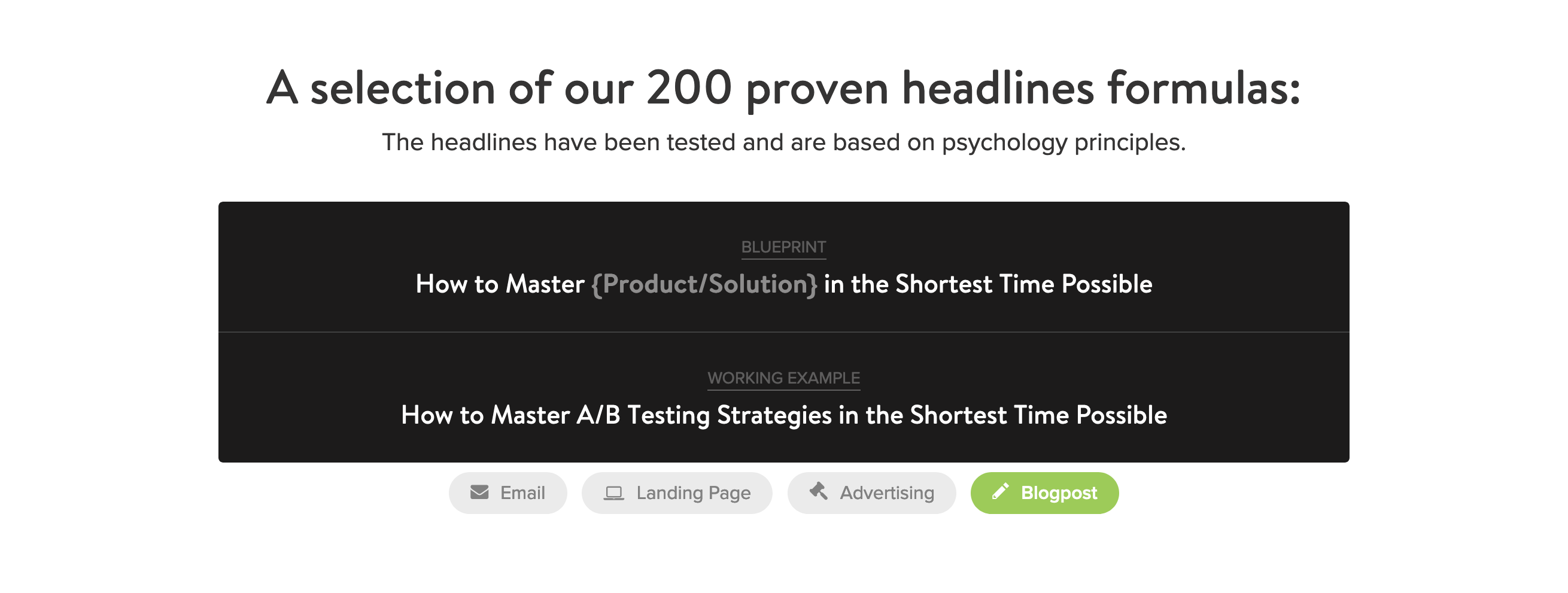 Headline Formulas Demo component screenshot